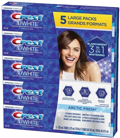 CREST 3DWHITE -ARCTIC FRESH (SET 5 KEM ĐÁNH RẮNG TRẮNG RĂNG 5x135ml)