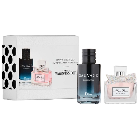 SEPHORA - BEAUTY INSIDER HAPPY BIRTHDAY JOYEUX ANNIVERSAIRE (SET DIOR SAUVAGE 10ml, MISS DIOR 5ml)