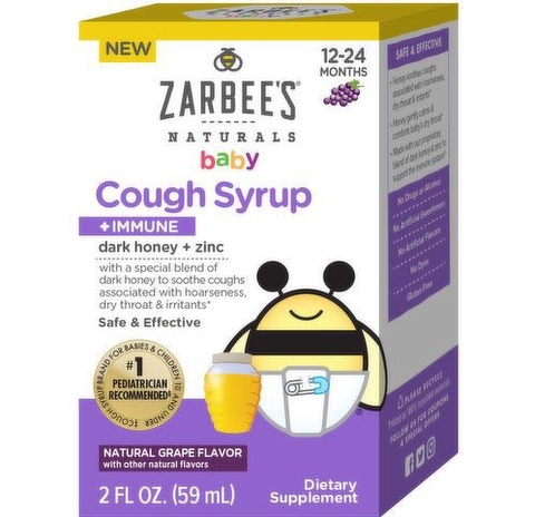ZARBEE'S - COUGH SYRUP + IMMUNE DARK HONEY +ZINC (SIRO HO CHO BÉ 12 - 24 THÁNG 59ml)