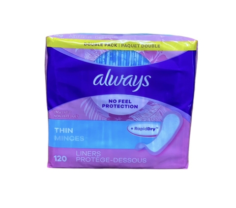 ALWAYS - NO FEEL PROTECTION ( BĂNG VỆ SINH HẰNG NGÀY 120 MIẾNG )
