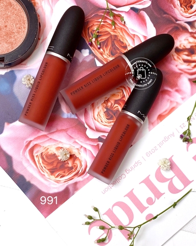 M.A.C - POWDER KISS LIQUID 991 DEVOTED TO CHILI (SON KEM MÃ 991 ĐỎ GẠCH 5ml)