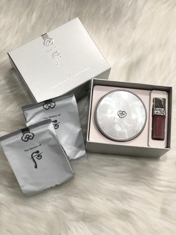 THE HISTORY OF - RADIANT WHITE MOISTURE CUSHION FOUNDATION SPECIAL (SET PHẤN NƯỚC SPF 50+ 13G, SON DƯỠNG HỒNG 2,1G