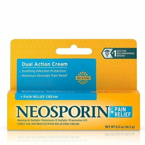 NEOSPORIN - PAIN RELIEF CREAM (KEM KHÁNG SINH BÔI VẾT THƯƠNG VÀ GIẢM ĐAU 14.2G)