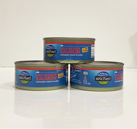 WILD PLANET - WILD SOCKEYE SALMON (CÁ HỒI MẮT ĐỎ ALASKA  HOANG DÃ  106G)