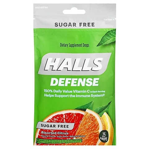 HALLS - DEFENSE 150% DAILY VALUE VITAMIN C (KẸO Vitamin)