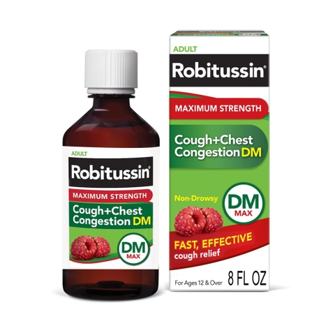 ROBITUSSIN - MAXIMUM STRENGTH COUGH + CHEST CONGESTION DM (SIRO TRỊ HO, TẮT NGHẼN NGỰC 237ml)