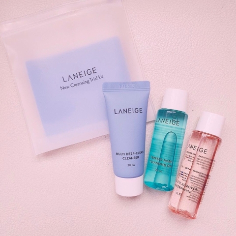 LANEIGE - NEW CLEANSING TRIAL KIT (SET 2 MÓN TẨY TRANG 25ml + SỮA RỬA MẶT 20ml)