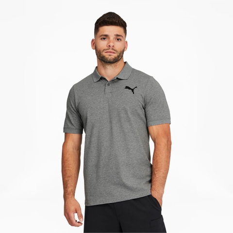 PUMA - MEDIUM GRAY HEATHER-CAT (ÁO THUN CỔ LOGO XÁM SIZE L)