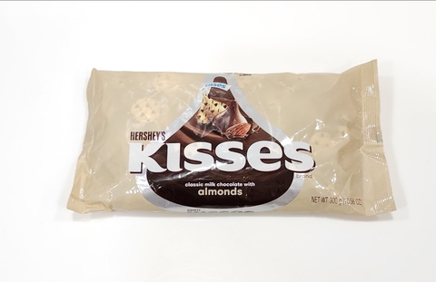 HERSHEY'S - KISSES MILK CHOCOLATE WITH ALMONDS (CHOCOLATE SỮA HẠNH NHÂN 300G)
