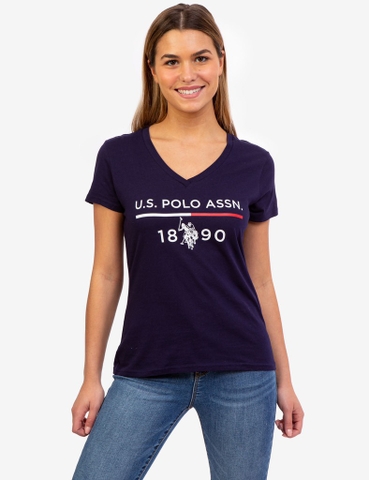 U.S. POLO - 2154301D (ÁO THUN NỮ XANH ĐEN, SIZE S)