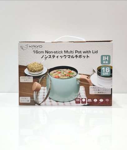 KAIYO - NON-STICK MULTI POT WITH LID (NỒI ĐA NĂNG CHỐNG DÍNH XANH NGỌC , 16cm)