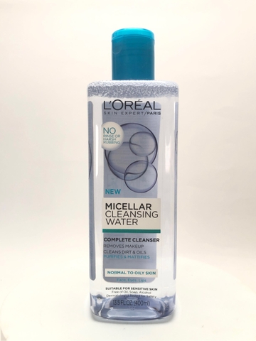 L’OREAL - MICELLAR CLEANSING WATER PURIFIES & MATTIFIES (TẨY TRANG XANH DƯƠNG ĐẬM 400ml)