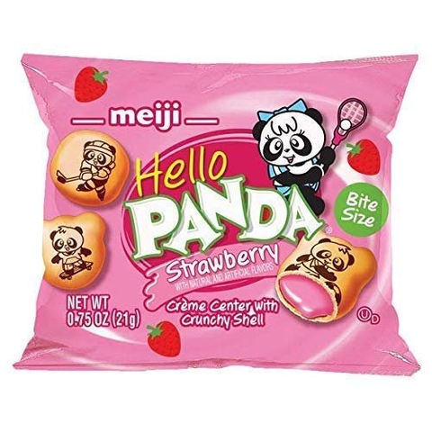 meiji - HELLO PANDA STRAWBERRY (SET 10 BÁNH PANDA NHÂN DÂU 21G)