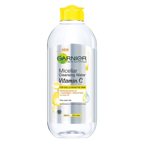 GARNIER - MICELLAR CLEANSING WATER VITAMIN C (NƯỚC TẨY TRANG SÁNG DA, VITAMIN C 400ml)