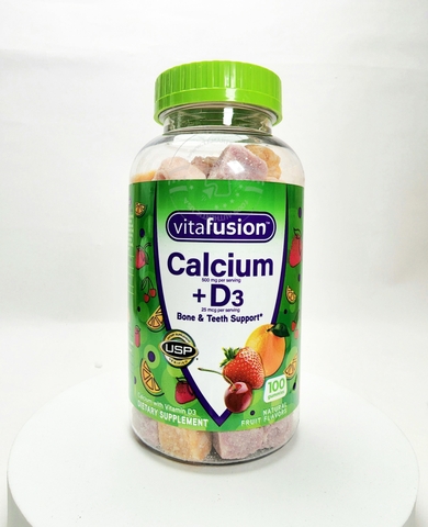 VITAFUSION - CALCIUM 500MG + D3 25MCG (KẸO HỖ TRỢ CALCIUM D3 100 VIÊN)