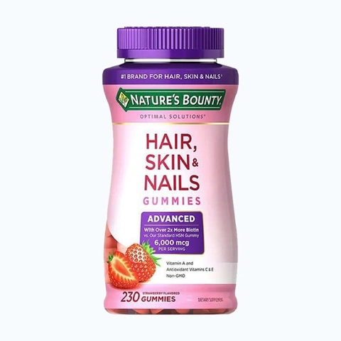 Nature’S Bounty - Hair Skin Nail 6,000MCG (Kẹo Hổ Trợ Da, Tóc, Móng 230 Viên)