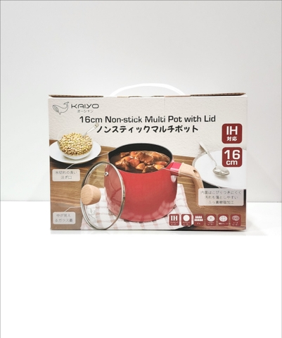 KAIYO - NON-STICK MULTI POT WITH LID (NỒI ĐA NĂNG CHỐNG DÍNH ĐỎ , 16cm)