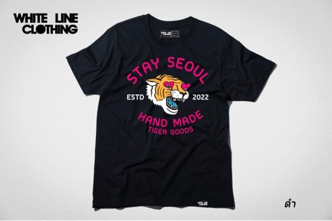 WHITE LINE CLOTHING - HAND MADE TIGER GOODS (ÁO THUN ĐEN MÃ 4)