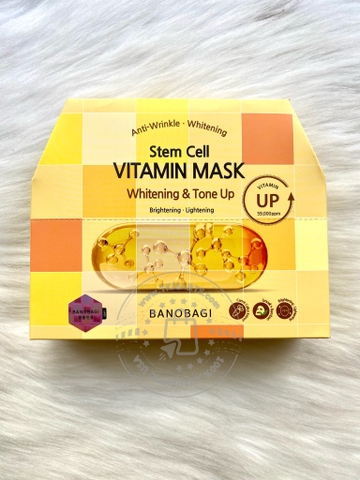 BANOBAGI - STEM CELL VITAMIN MASK WHITENING & TONE UP (MẶT NẠ DƯỠNG TRẮNG, SÁNG DA 10 MIẾNG)