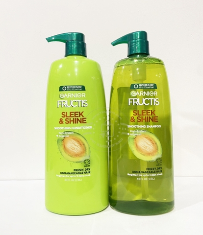 GARNIER - FRUCTIS SLEEK & SHINE (GỘI & XẢ 1.18L)