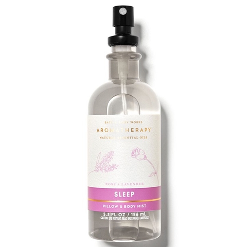 BATH & BODY WORKS - AROMATHERAPY SLEEP ROSE + LAVENDER (XỊT GỐI HOA HỒNG, LAVENDER 156ml)