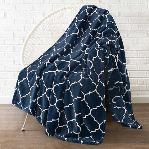 MÔNTE & JARDIN - Ultra Plush Throw (Mền Xanh Hoạ Tiết 152 x 177cm)