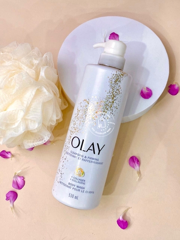 OLAY - CLEANSING & FIRMING NETTOYANT ET RAFFERMISSANT (SỮA TẮM DƯỠNG ẨM , TRẮNG DA 530ml)