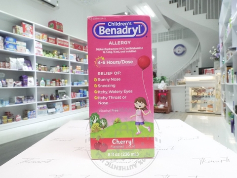 CHILDREN'S BENADRY - ALLERGY LIQUID (SIRO HỖ TRỢ CẢM,HO,DỊ ỨNG 236ml)