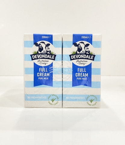 DEVONDALE - FULL CREAM PURE MILK (SỮA TƯƠI NGUYÊN CHẤT 6 x 200ml)