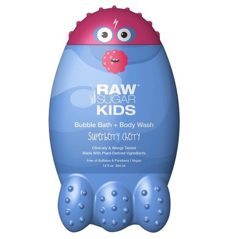 RAW SUGAR KIDS - BUBBLE BATH + BODY WASH SUPERBERRY CHERRY (SỮA TẮM CÁC LOẠI DÂU, CHERRY 354ml)