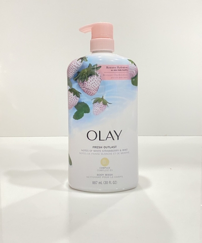 OLAY - FRESH OUTLAST NOTES OF WHITE STRAWBERRY & MINT (SỮA TẮM DÂU , BẠC HÀ 887ml)