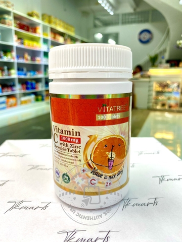 VITATREE - Vitamin C 1000mg & Zinc (C Và Kẽm 100 Viên)