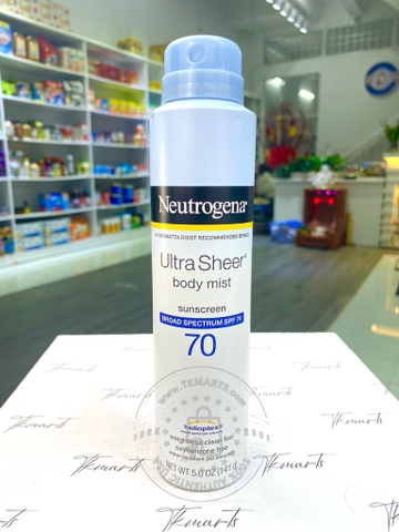 NEUTROGENA - ULTRA SHEER SPF 70+ (XỊT CHỐNG NẮNG 70+ 141G)