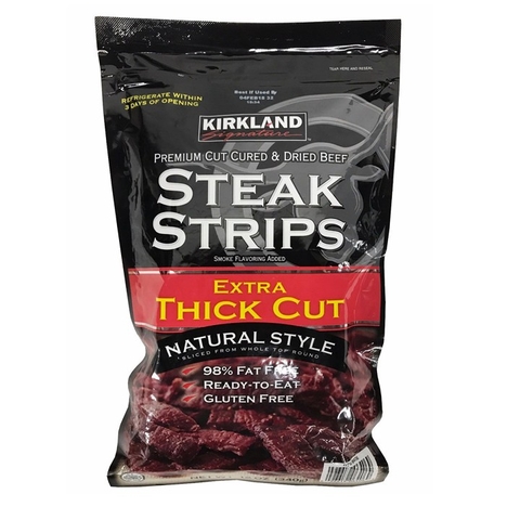 KIRKLAND - STEAK STRIPS EXTRA THICK CUT (KHÔ BÒ MỸ 340G)