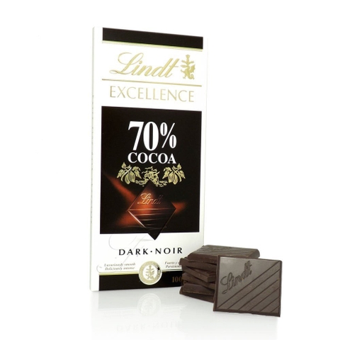 LINDT EXCELLENCE - 70% CACAO NOIR INTENSE (CHOCOLATE ĐẮNG 70% CACAO 100G)
