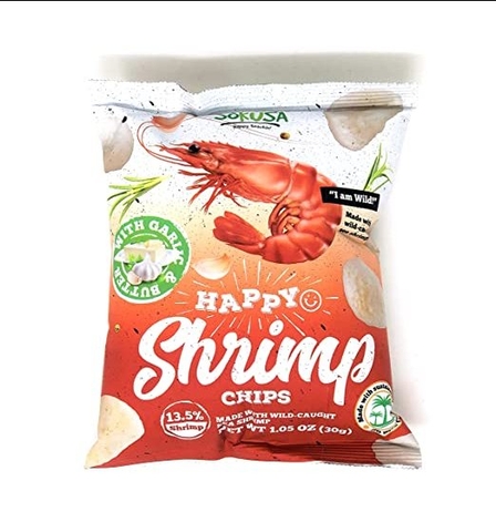 SOKUSA - HAPPY SHRIMP CHIPS 13.5% SHRIMP (BÁNH PHỒNG TÔM 30G)
