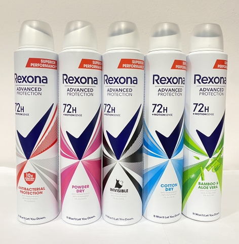 REXONA - ADVANCED PROTECTION 72H+ MOTIONSENSE (XỊT CƠ THỂ HƯƠNG NGẪU NHIÊN 200ml)