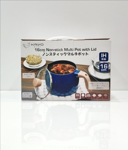 KAIYO - NON-STICK MULTI POT WITH LID (NỒI ĐA NĂNG CHỐNG DÍNH XANH NAVY , 16cm)