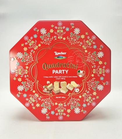 LOACKER - QUADRATINI PARTY (SET BÁNH XỐP NHÂN HẠT PHỈ, PHÔ MAI 168G)