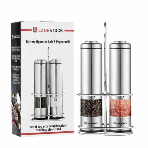 LANESTOCK - BATTERY OPERATED SALT & PEPPER MILL (MÁY XAY TIÊU PIN)