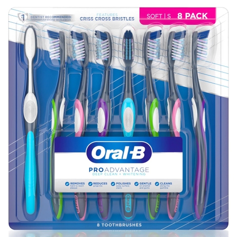 ORAL-B - CROSS ACTION ADVANCED SOFT (SET 8 CÂY BÀN CHÃI LONG MỀM)