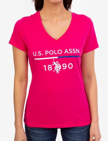 U.S. POLO - 2154301D (ÁO THUN NỮ HỒNG, SIZE M)