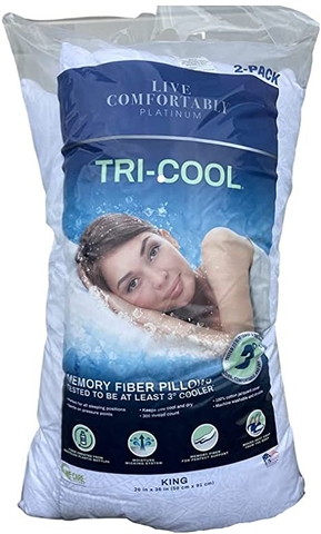 LIVE COMFORTABLY PLATINUM - TRI-COOL (1 GỐI MEMORY FIBER KING 50CM x 91CM)