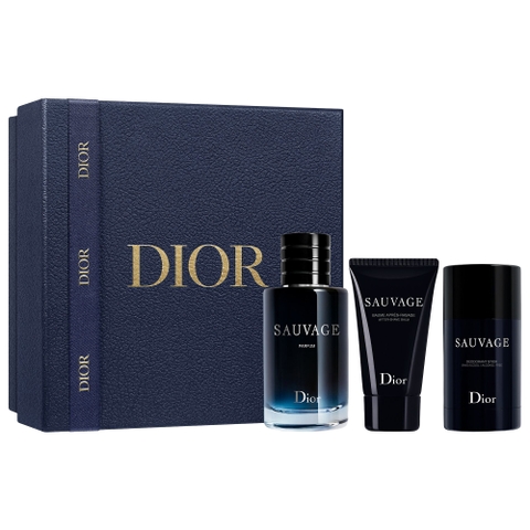 DIOR - SAUVAGE (GIFT SET Parfum 100ml, Deodorant Stick 75g, Shave Balm 50ml)