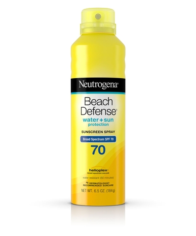 NEUTROGENA - BEACH DEFENSE WATER + SUN PROTECTION SPF 70 (XỊT CHỐNG NẮNG SPF 70 184G)