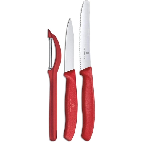 Bộ dao gọt rau củ Victorinox Gemüsemesser Swiss Classic 3 món màu đỏ