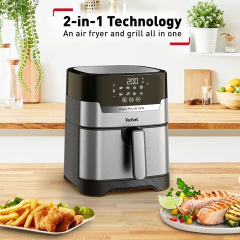 Nồi chiên không dầu Tefal 2in1 Easy Fry & Grill Precision EY505D15 - 4.2L