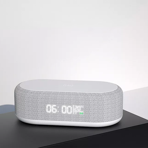 Đèn ngủ kèm đồng hồ báo thức và sạc điện thoại không dây Hormex BL-06 4in1 cao cấp
