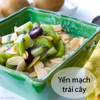 Mát trời cho con ăn yến mạch trái cây