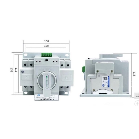 Chuyển nguồn tự động ATS chậm 125A - 2P 1 pha